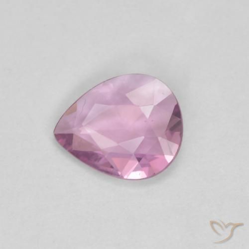 Zafiro Rosado muy claro natural de 0.40 ct, En forma de pera, VVS