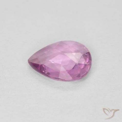 Zafiro Rosado muy claro natural de 0.40 ct, En forma de pera, VVS