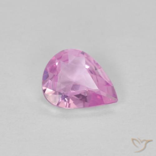 Zafiro Rosado claro natural de 0.43 ct, En forma de pera, VVS