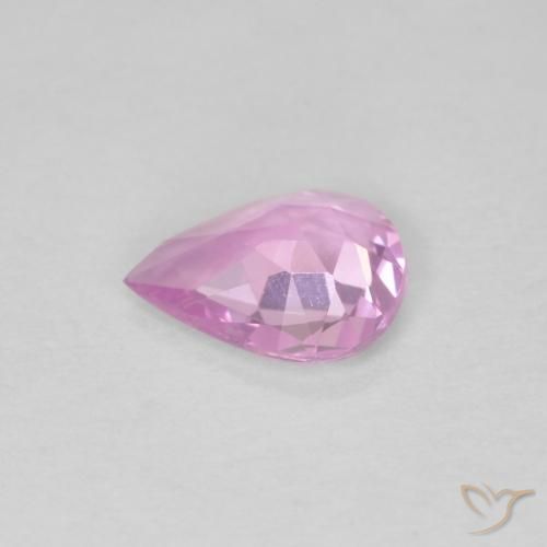 Zafiro Rosado claro natural de 0.43 ct, En forma de pera, VVS