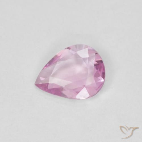 Zafiro Rosado púrpura real muy claro natural de 0.30 ct, En forma de pera, VVS