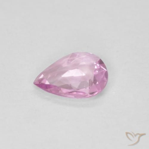 Zafiro Rosado púrpura real muy claro natural de 0.30 ct, En forma de pera, VVS