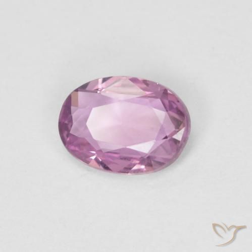 Zafiro Rosado púrpura real natural de 0.47 ct, Ovalada, VVS-VS