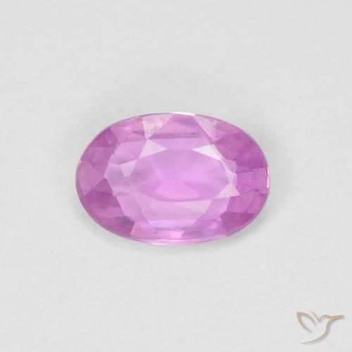 0.47ct Natural Púrpura rosáceo intenso Zafiro, Ovalada, VVS-VS