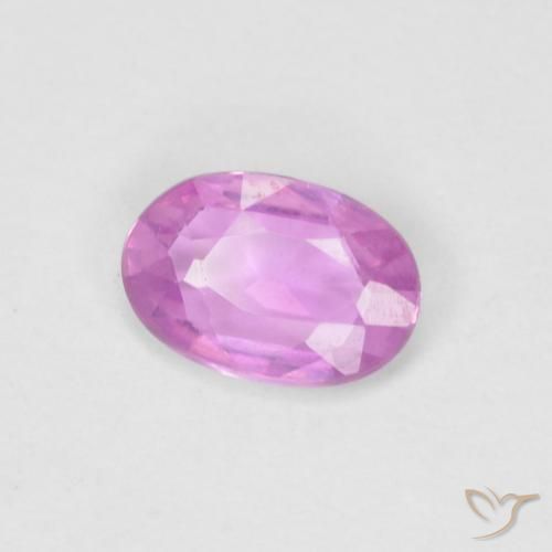 Zafiro Púrpura rosáceo intenso natural de 0.47 ct, Ovalada, VVS-VS
