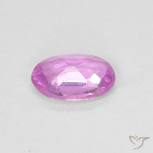 Zafiro Púrpura rosáceo intenso natural de 0.47 ct, Ovalada, VVS-VS