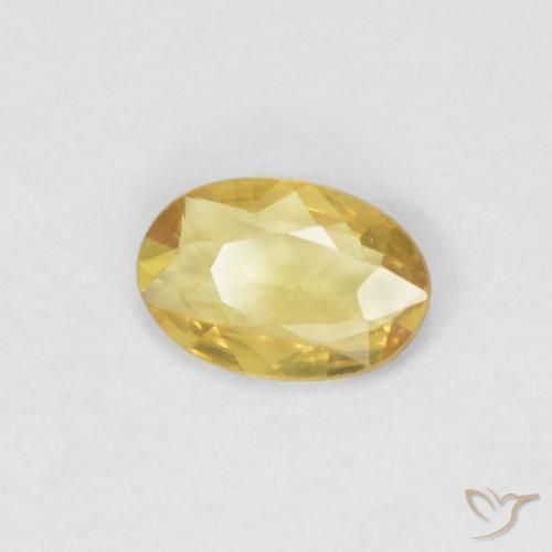 Zafiro Dorado medio natural de 0.37 ct, Ovalada, VVS-VS
