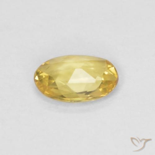 Zafiro Dorado medio natural de 0.37 ct, Ovalada, VVS-VS