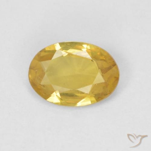0.61ct Natural Dorado medio Zafiro, Ovalada, VVS-VS