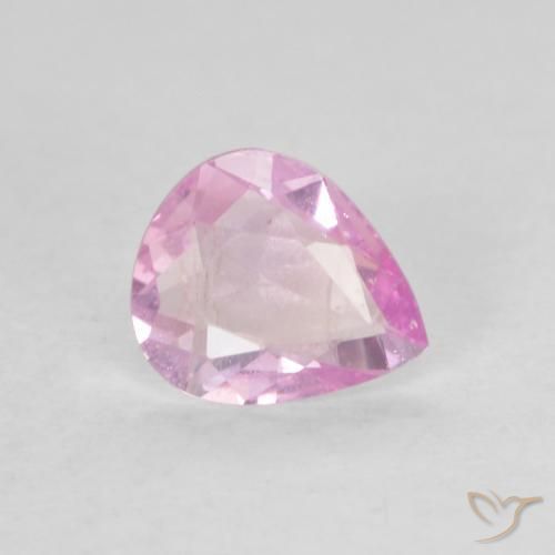 Zafiro Rosado muy claro natural de 0.32 ct, En forma de pera, VVS-VS