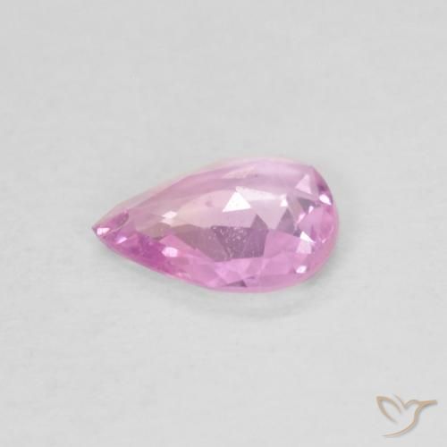 Zafiro Rosado muy claro natural de 0.32 ct, En forma de pera, VVS-VS