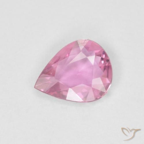 Zafiro Rosado intenso natural de 0.39 ct, En forma de pera, VVS