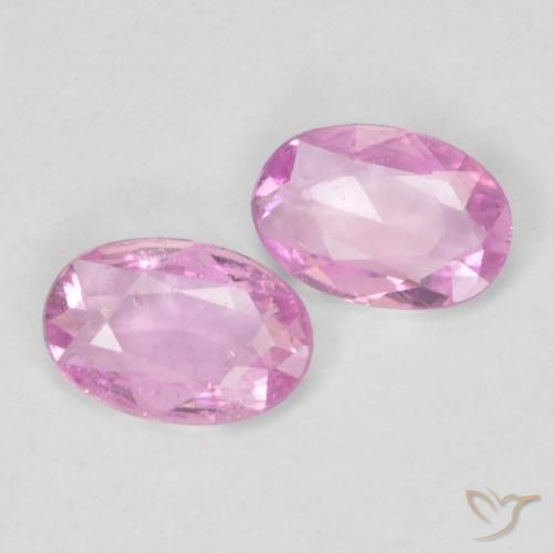 Gemas de Zafiro Rosado claro natural de 0.64 ct, Ovalada, VS