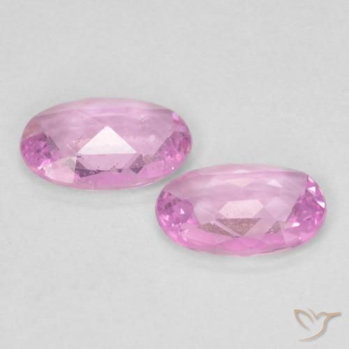 Gemas de Zafiro Rosado claro natural de 0.64 ct, Ovalada, VS