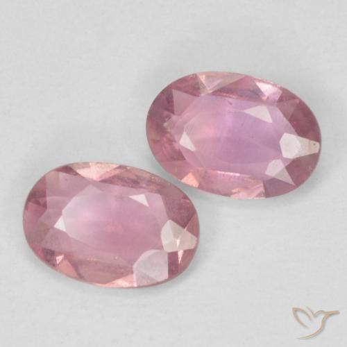 Gemas de Zafiro Rosado claro natural de 0.89 ct, Ovalada, VS