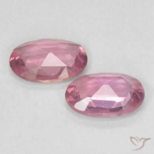 Gemas de Zafiro Rosado claro natural de 0.89 ct, Ovalada, VS