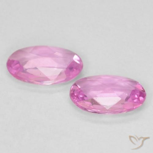 Gemas de Zafiro Rosado intenso natural de 0.66 ct, Ovalada, VVS-VS
