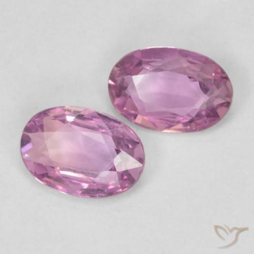 Gemas de Zafiro Rosado púrpura real muy claro natural de 0.78 ct, Ovalada, VVS-VS