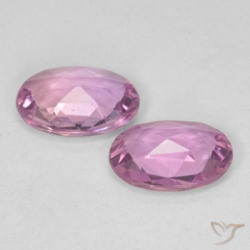 Gemas de Zafiro Rosado púrpura real muy claro natural de 0.78 ct, Ovalada, VVS-VS