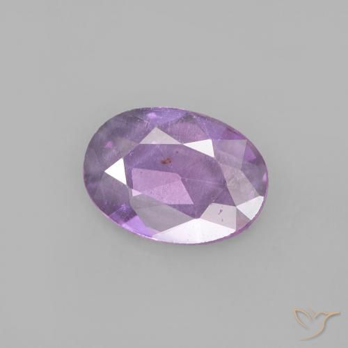 Zafiro Violeta rosado natural de 0.47 ct, Ovalada, VVS