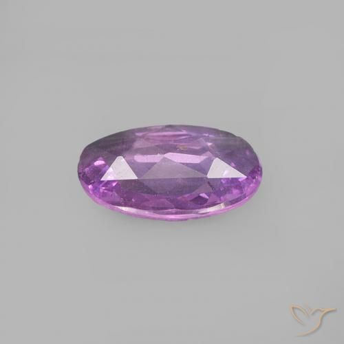 Zafiro Violeta rosado natural de 0.47 ct, Ovalada, VVS