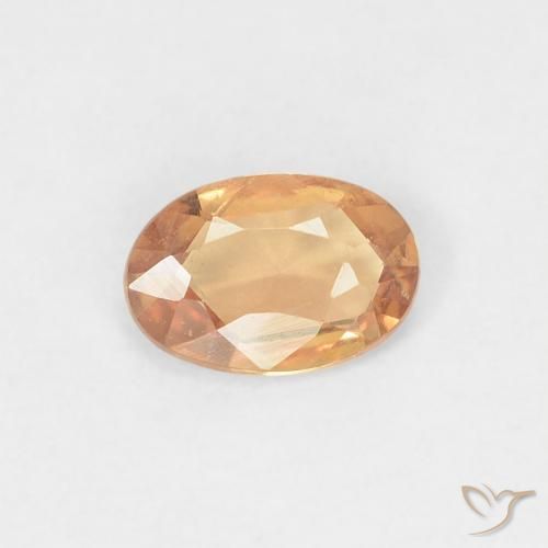 0.38ct Natural Dorado durazno claro Zafiro, Ovalada, VVS
