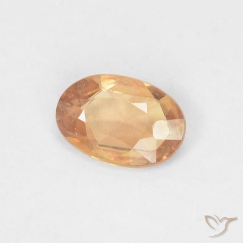 Zafiro Dorado durazno claro natural de 0.38 ct, Ovalada, VVS