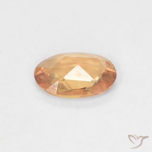 Zafiro Dorado durazno claro natural de 0.38 ct, Ovalada, VVS