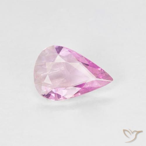 Zafiro Rosado medio natural de 0.32 ct, En forma de pera, VVS