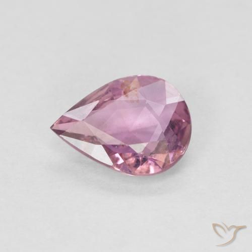 Zafiro Púrpura rosado natural de 0.48 ct, En forma de pera, VS