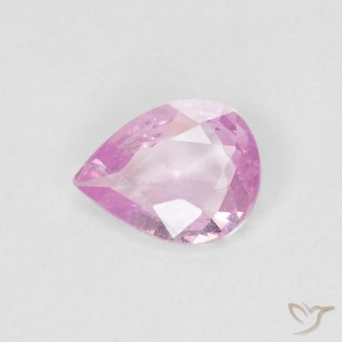 Zafiro Rosado púrpura real claro natural de 0.44 ct, En forma de pera, VS