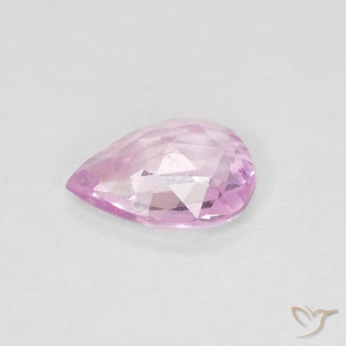 Zafiro Rosado púrpura real claro natural de 0.44 ct, En forma de pera, VS
