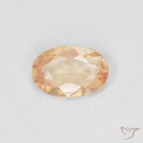 0.38ct Natural Naranja durazno claro Zafiro, Ovalada, VS