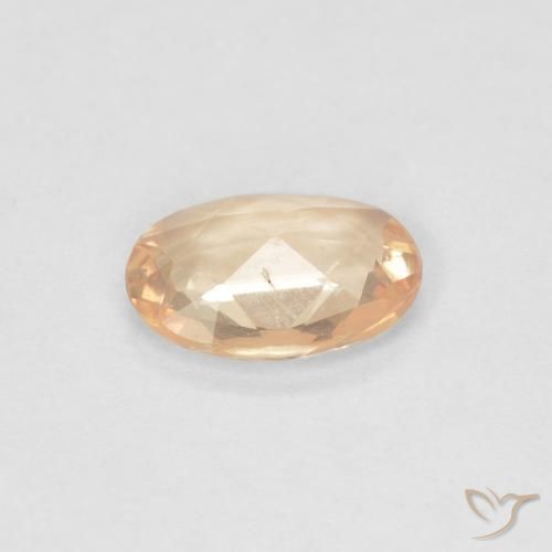 Zafiro Naranja durazno claro natural de 0.38 ct, Ovalada, VS