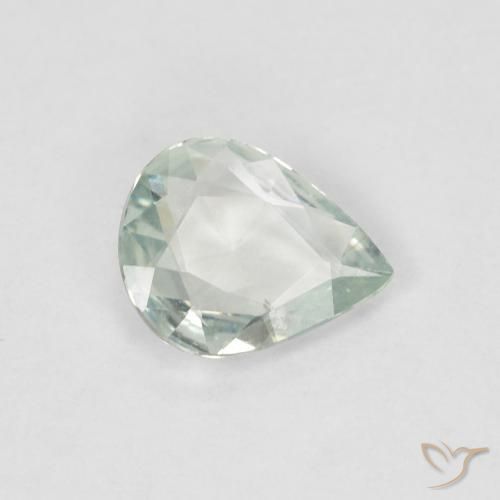Zafiro Verde claro natural de 0.47 ct, En forma de pera, VS