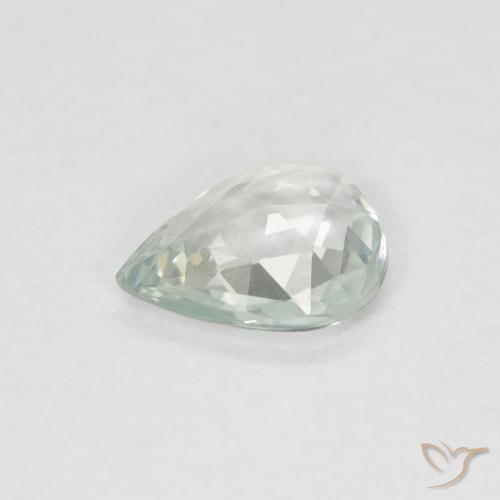 Zafiro Verde claro natural de 0.47 ct, En forma de pera, VS