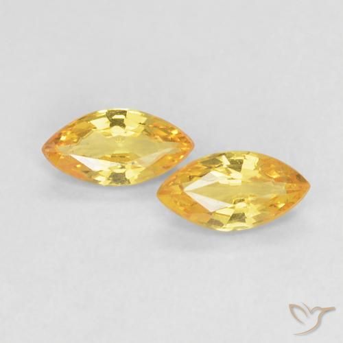 Gemas de Zafiro Dorado natural de 0.37 ct, Marquesa, VVS
