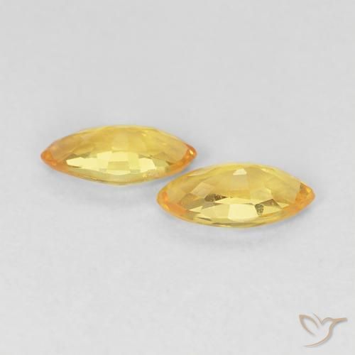 Gemas de Zafiro Dorado natural de 0.37 ct, Marquesa, VVS