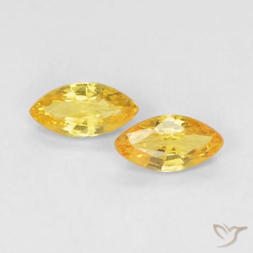 Gemas de Zafiro Dorado natural de 0.36 ct, Marquesa, VVS
