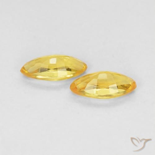 Gemas de Zafiro Dorado natural de 0.36 ct, Marquesa, VVS