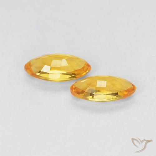 Gemas de Zafiro Dorado medio natural de 0.39 ct, Marquesa, VVS