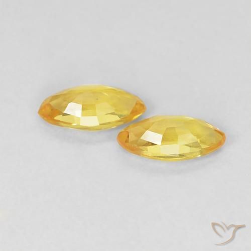 Gemas de Zafiro Amarillo miel natural de 0.36 ct, Marquesa, VVS