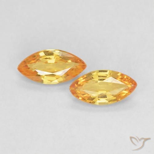 0.36ctw Natural Dorado naranja oscuro Zafiro, Marquesa, VVS