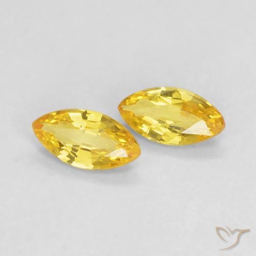 Gemas de Zafiro Amarillo toscana natural de 0.35 ct, Marquesa, VVS