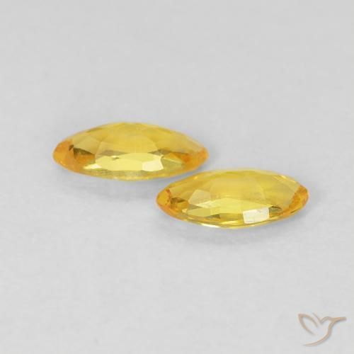 Gemas de Zafiro Amarillo toscana natural de 0.35 ct, Marquesa, VVS