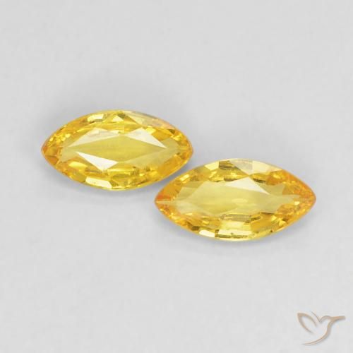 0.33ctw Natural Amarillo medio Zafiro, Marquesa, VVS