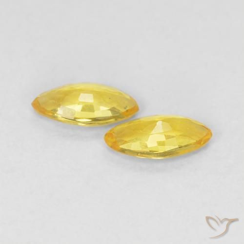 Gemas de Zafiro Amarillo toscana natural de 0.35 ct, Marquesa, VVS