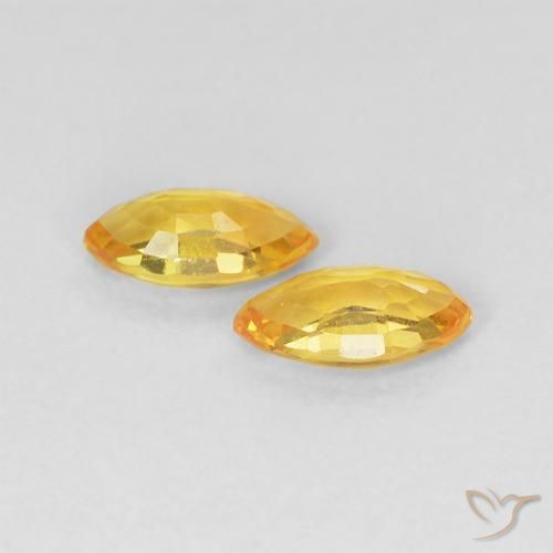 Gemas de Zafiro Dorado natural de 0.38 ct, Marquesa, VVS