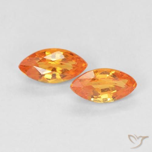 0.49ctw Natural Naranja claro Zafiro, Marquesa, VVS