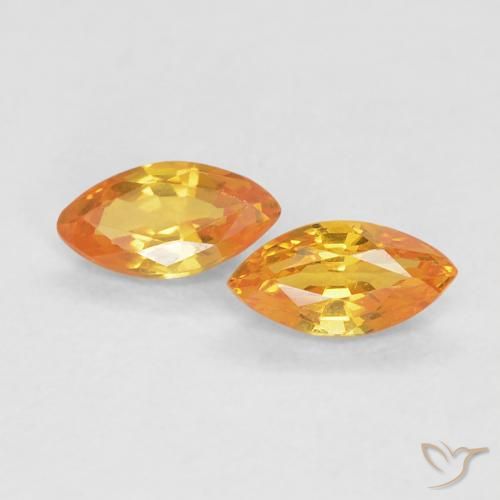 0.39ctw Natural Dorado naranja Zafiro, Marquesa, VVS